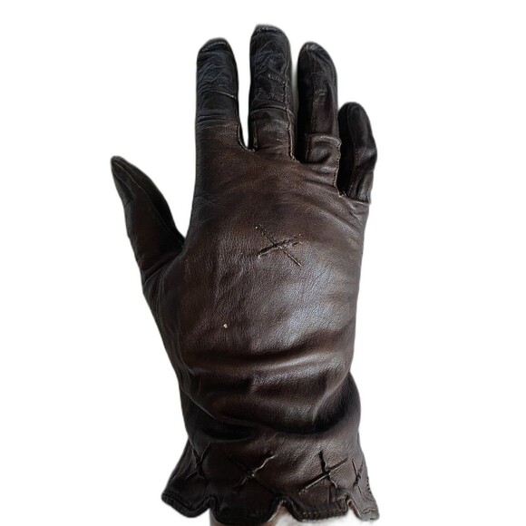 Leather Gloves Vintage Glovers Guild Brown Size 6.5 Made in USA - Picture 1 of 11